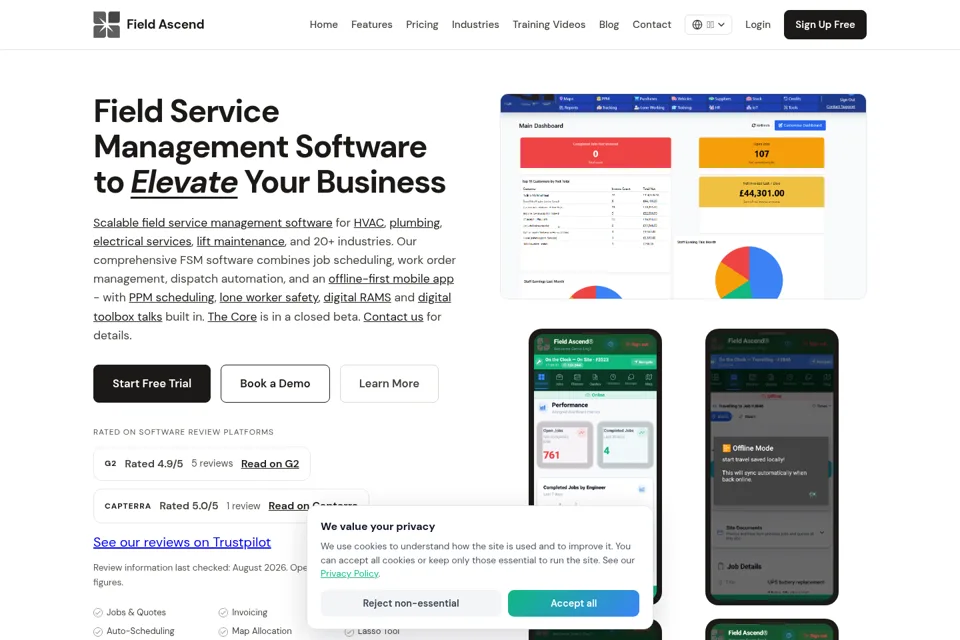 Aperçu de la landing page