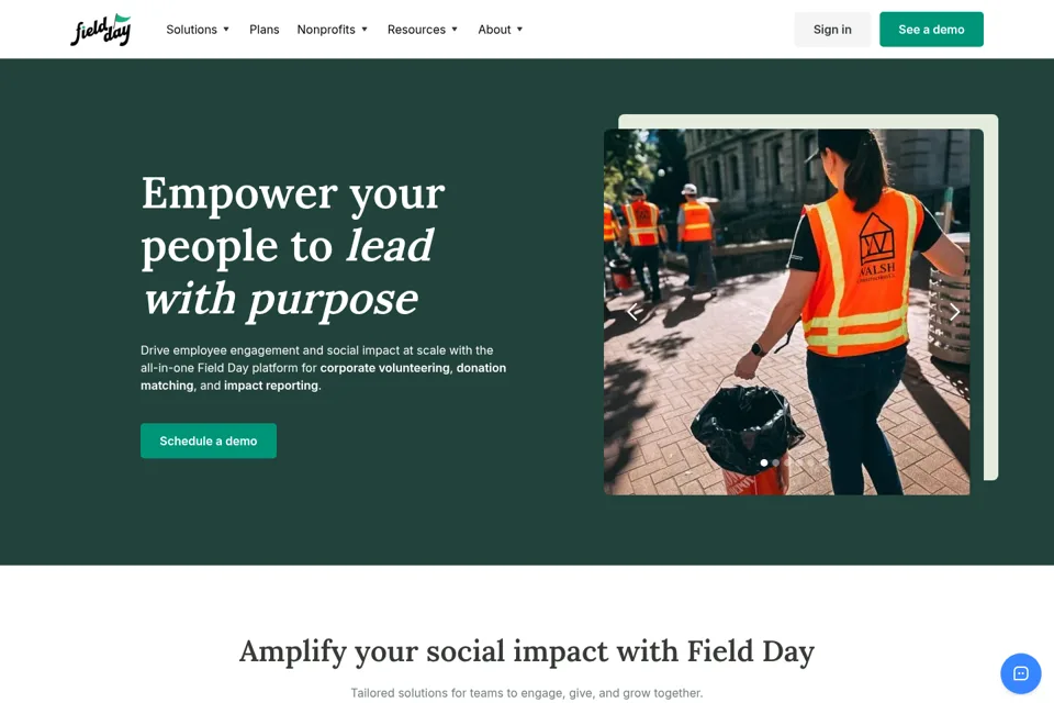 Aperçu de la landing page
