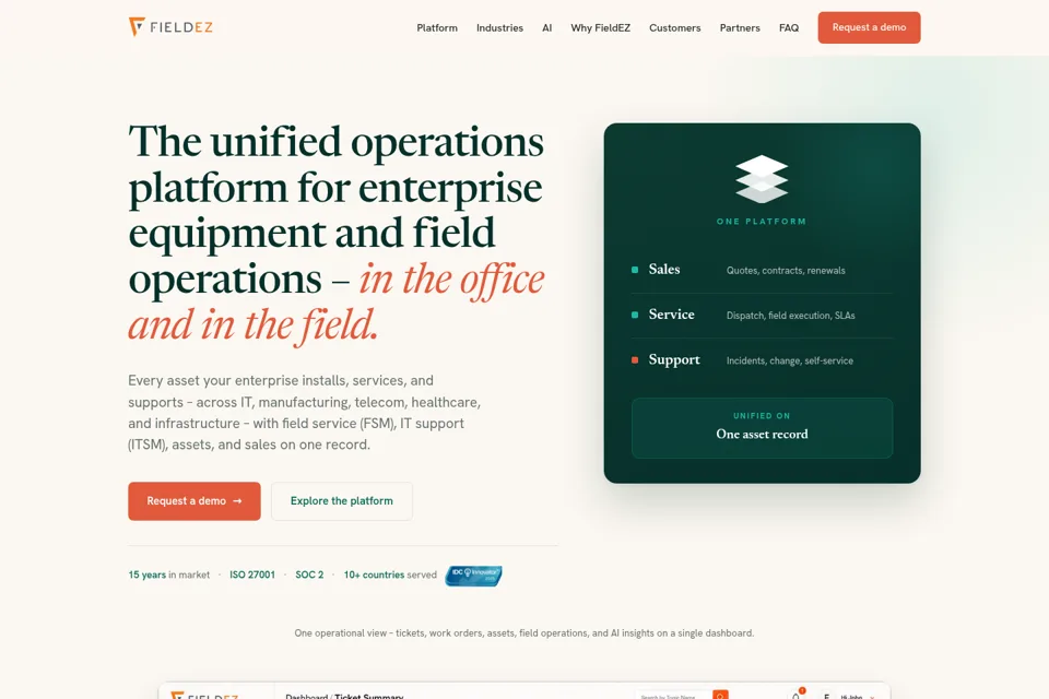 Aperçu de la landing page