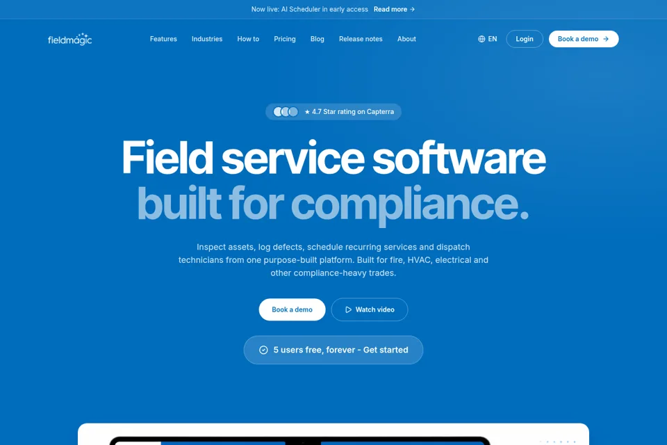 Aperçu de la landing page