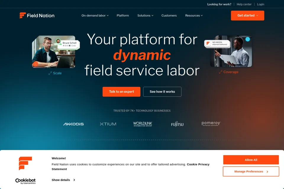 Aperçu de la landing page