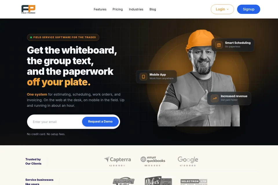 Aperçu de la landing page