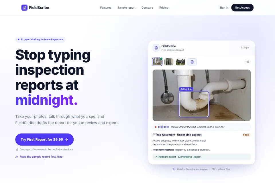 Landing page preview