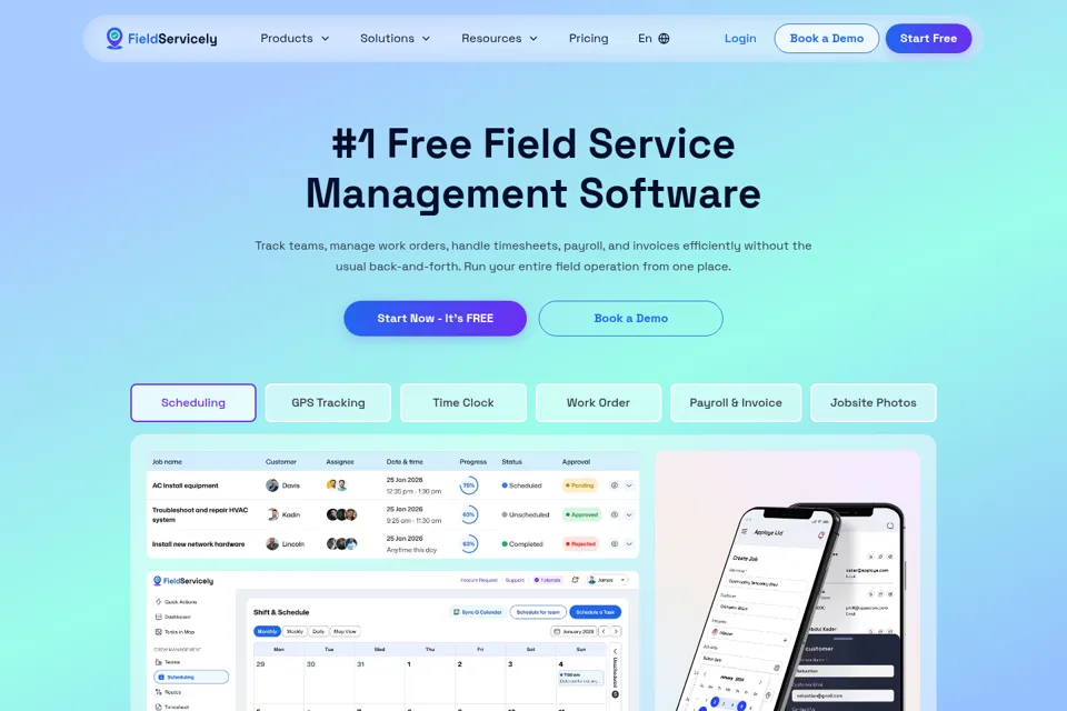Aperçu de la landing page