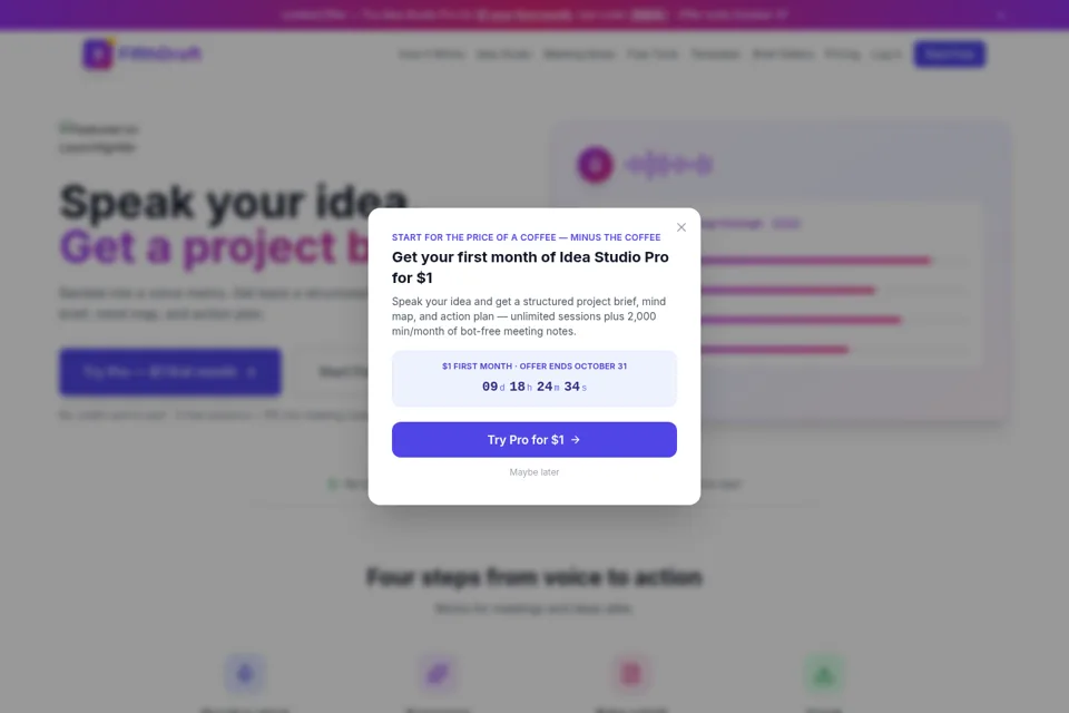 Aperçu de la landing page