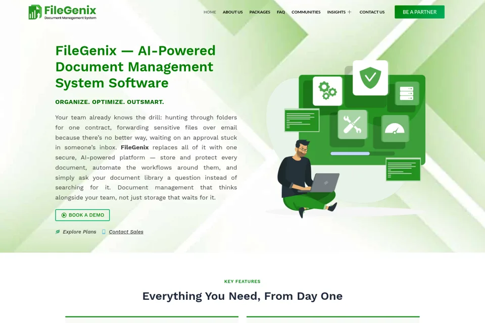 Aperçu de la landing page