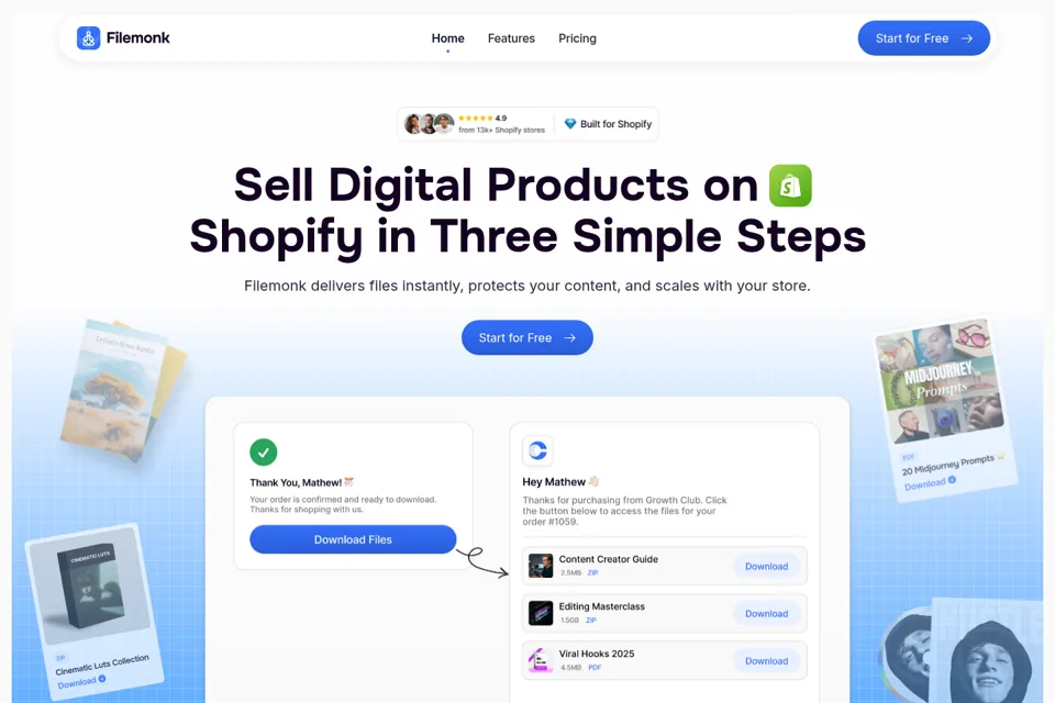 Aperçu de la landing page