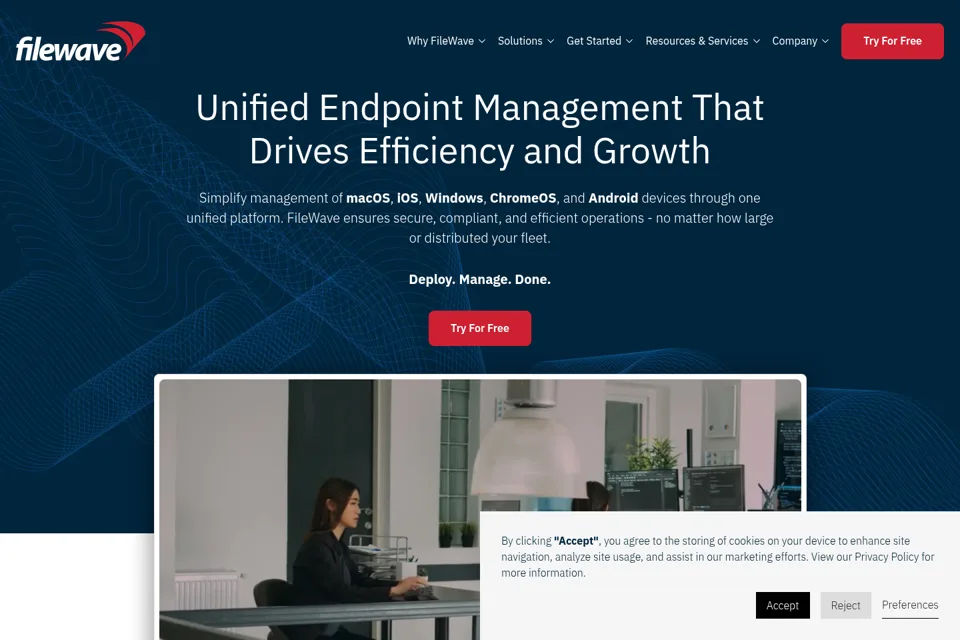 Aperçu de la landing page