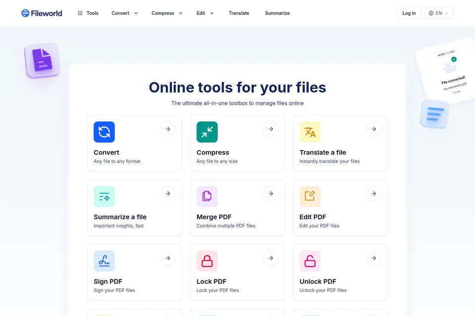 Landing page preview