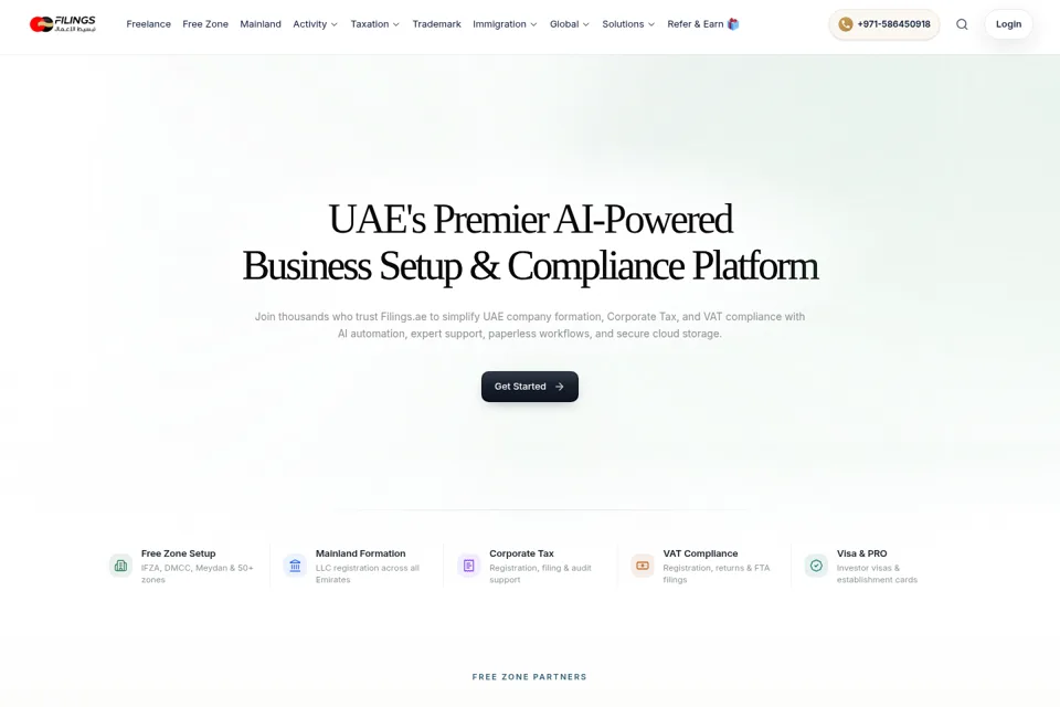 Aperçu de la landing page