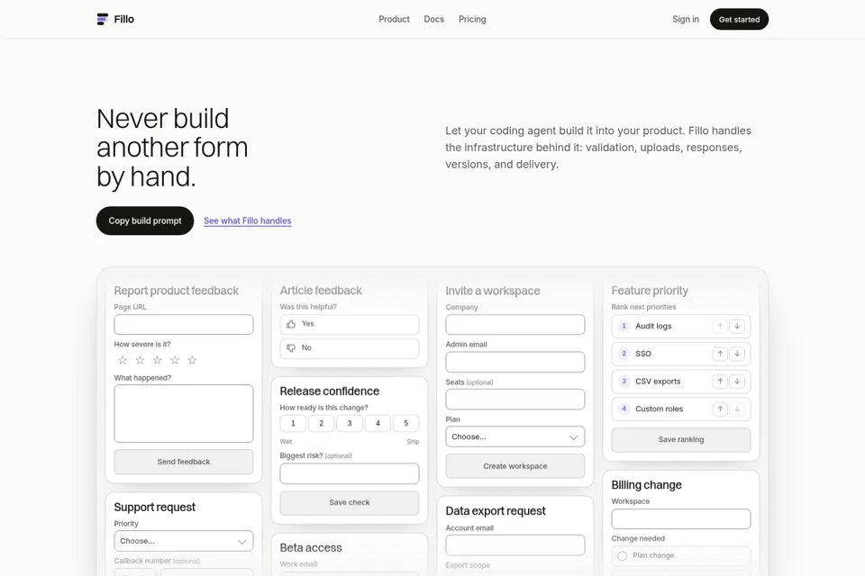 Aperçu de la landing page