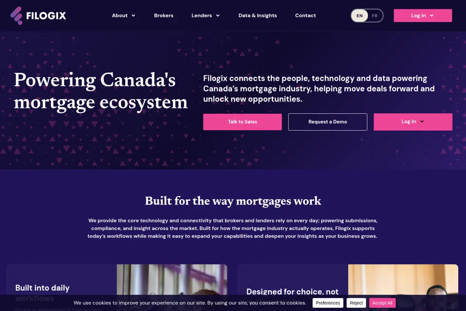 Aperçu de la landing page