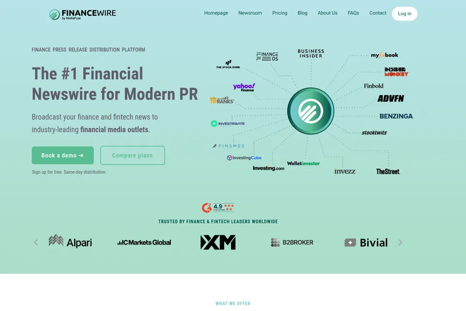 Aperçu de la landing page