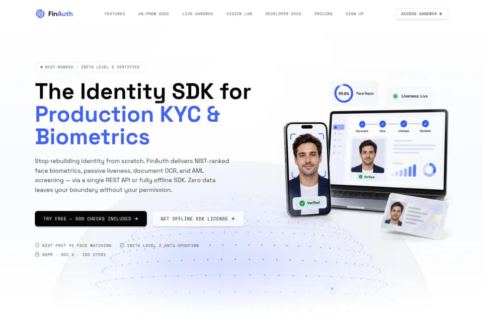 Aperçu de la landing page