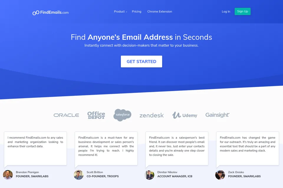 Aperçu de la landing page