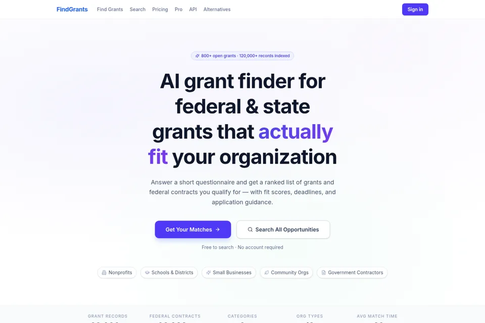 Aperçu de la landing page