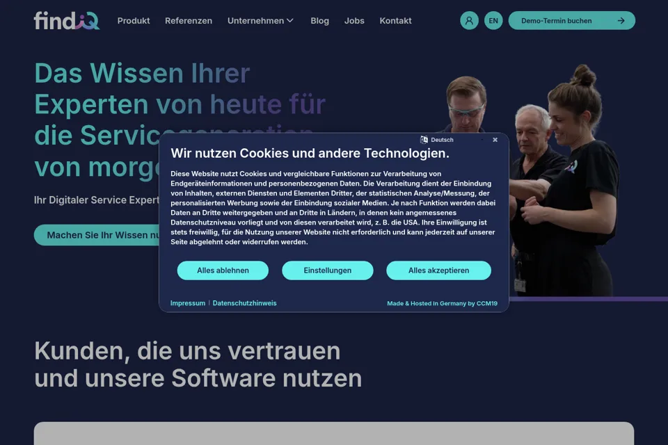 Aperçu de la landing page