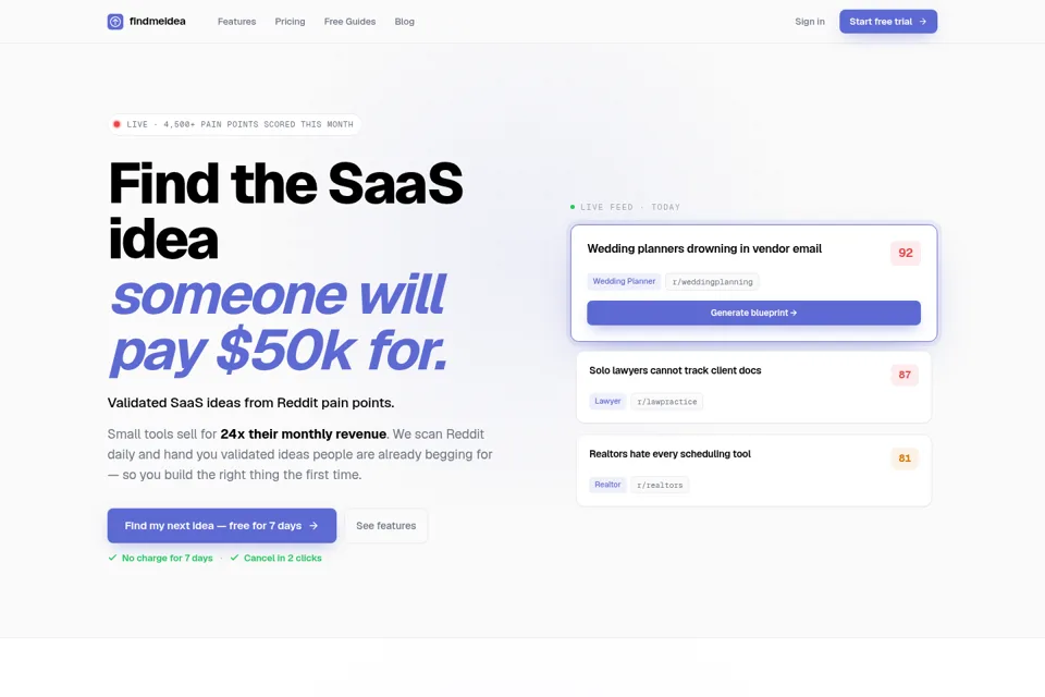 Aperçu de la landing page