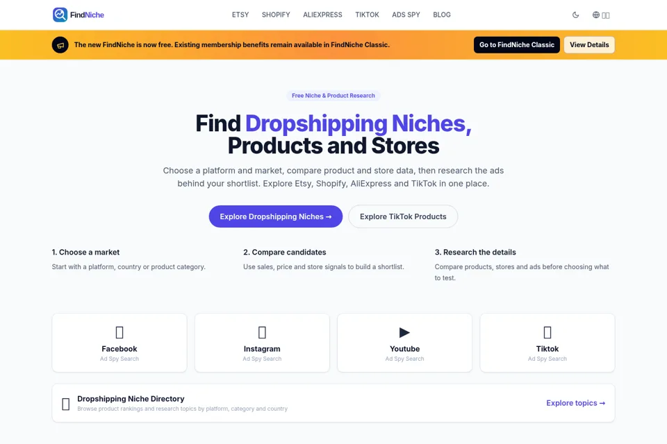 Aperçu de la landing page