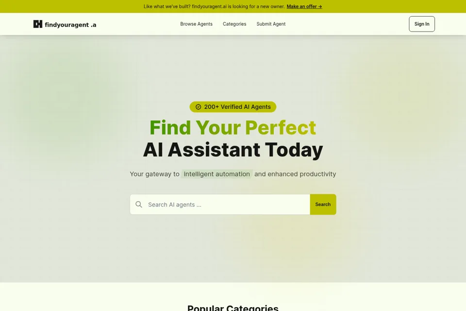 Aperçu de la landing page