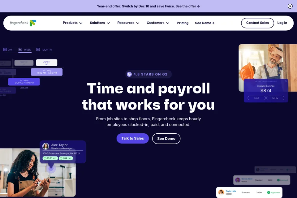 Aperçu de la landing page