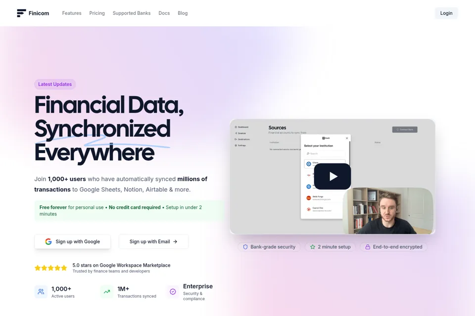 Aperçu de la landing page