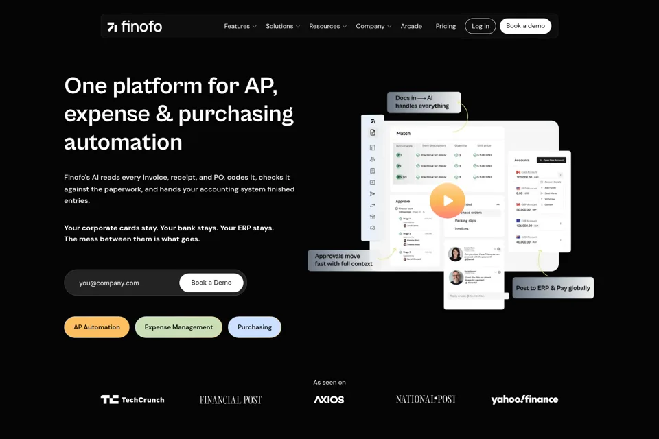 Aperçu de la landing page