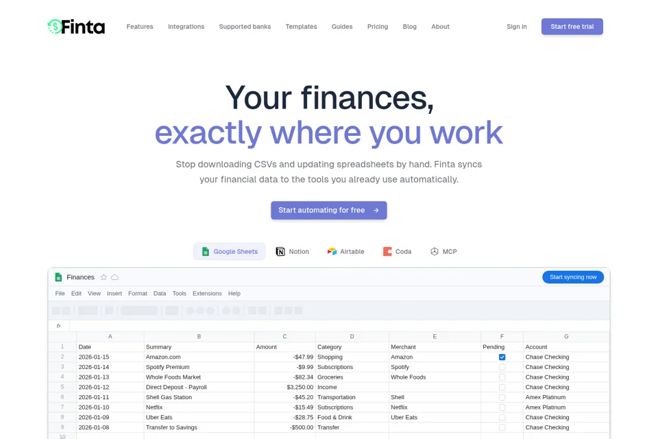 Aperçu de la landing page