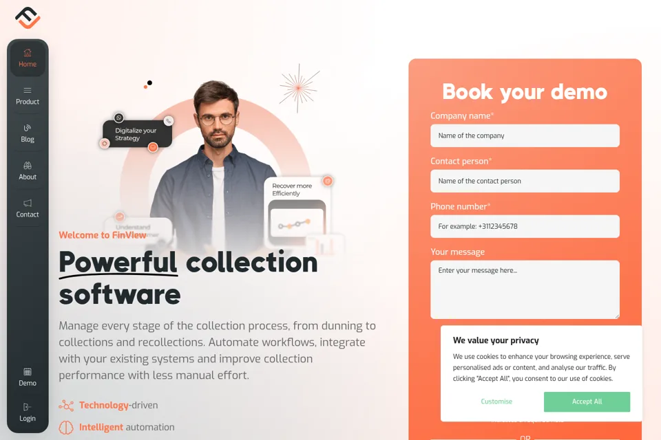 Aperçu de la landing page