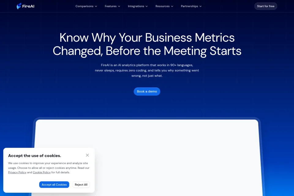 Aperçu de la landing page