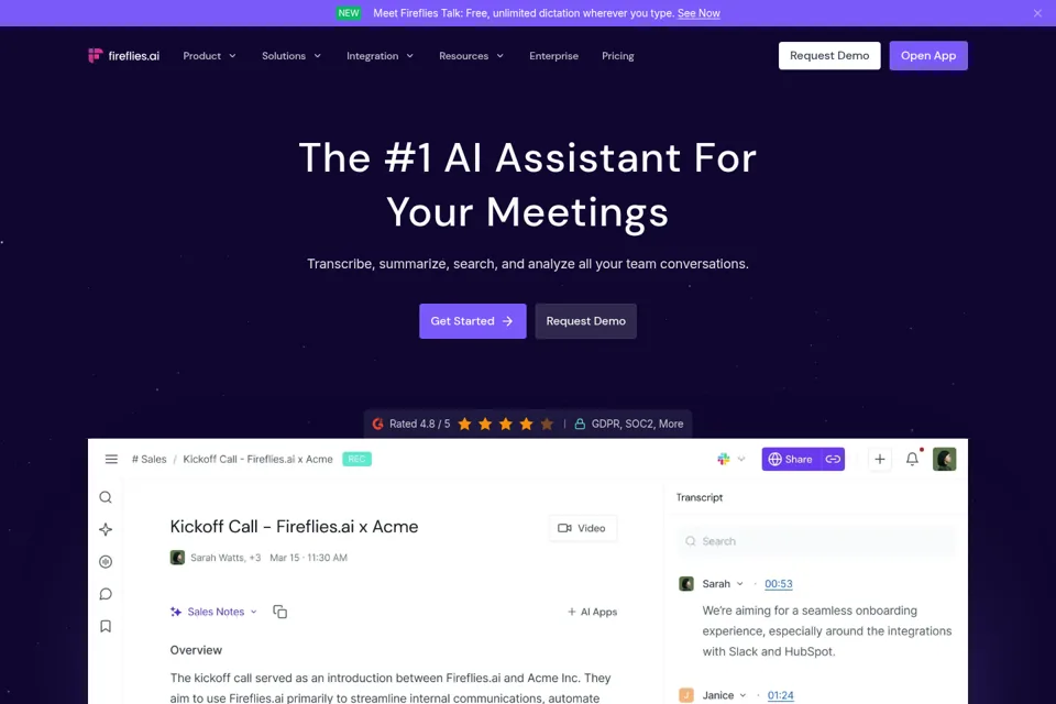 Aperçu de la landing page