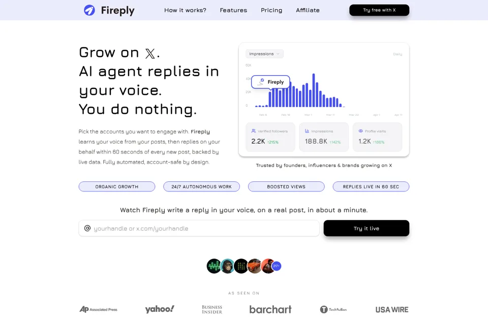 Aperçu de la landing page