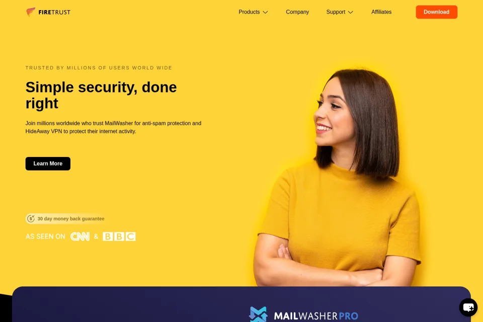 Aperçu de la landing page