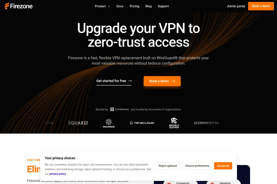 Aperçu de la landing page