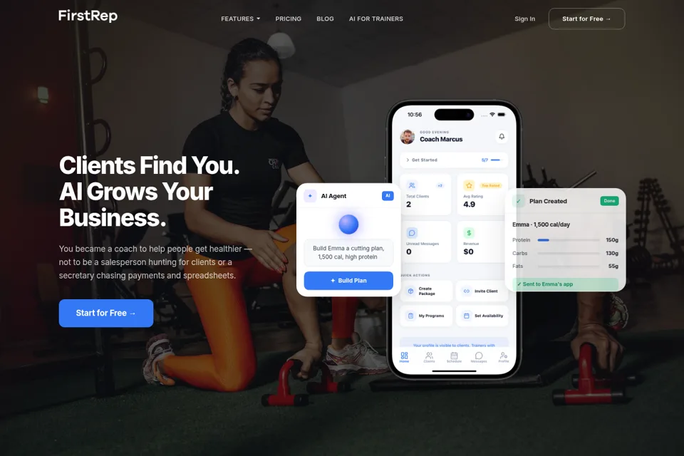 Aperçu de la landing page