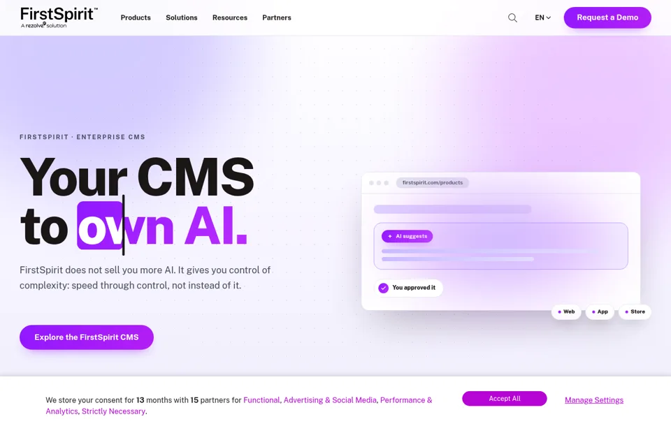 Aperçu de la landing page