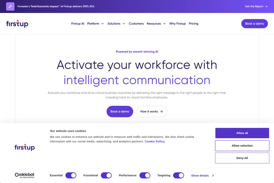 Aperçu de la landing page