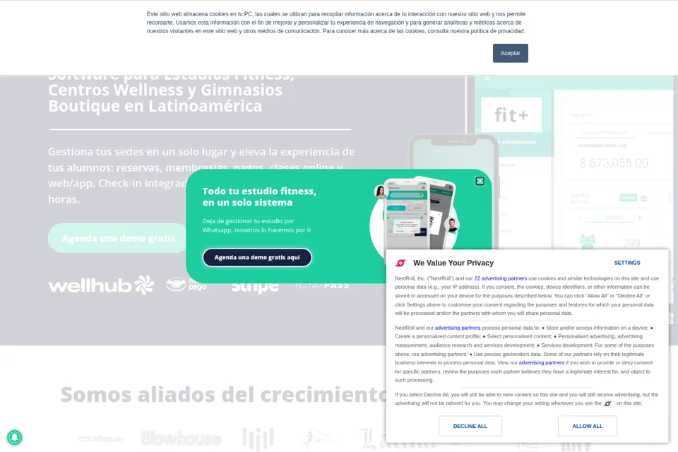 Aperçu de la landing page