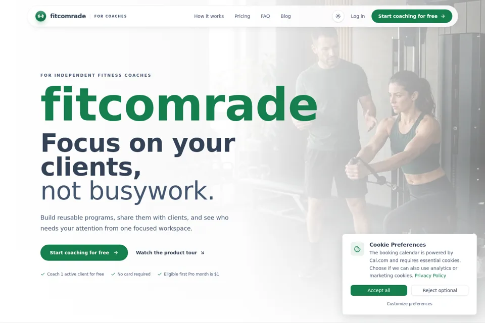 Aperçu de la landing page