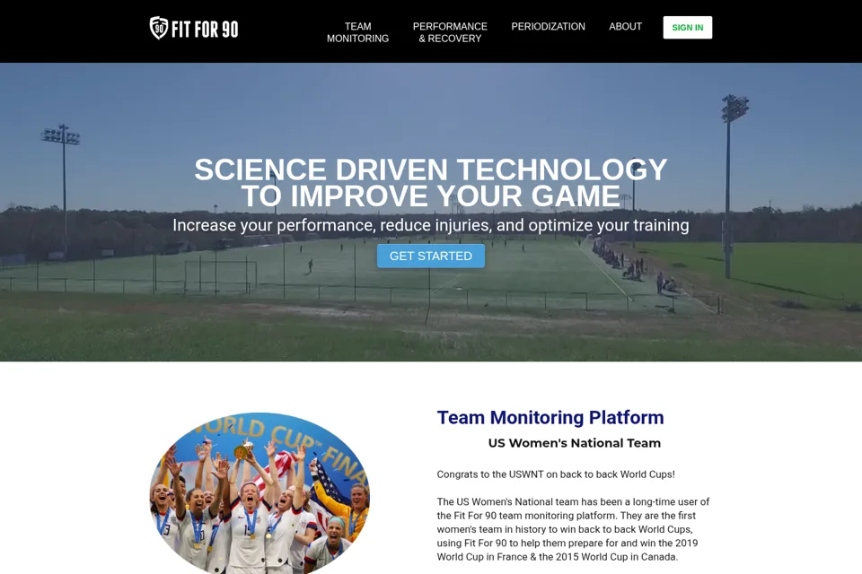Aperçu de la landing page
