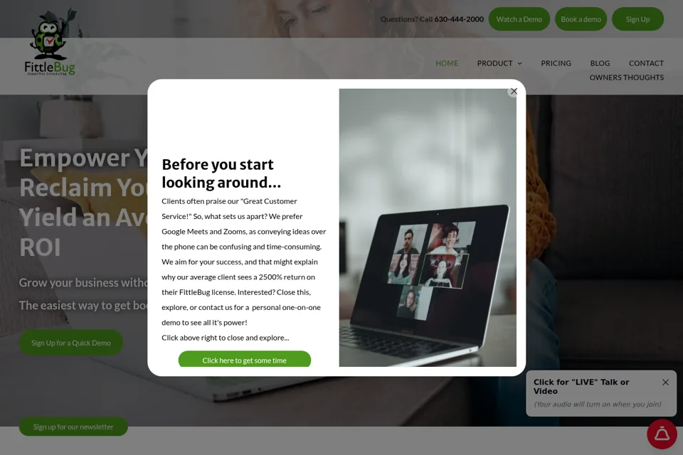 Landing page preview