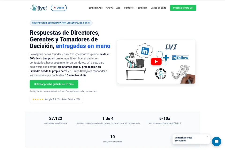 Aperçu de la landing page