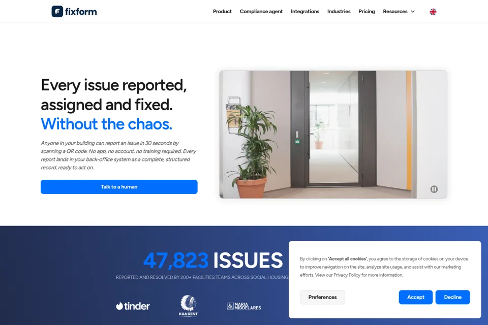 Aperçu de la landing page