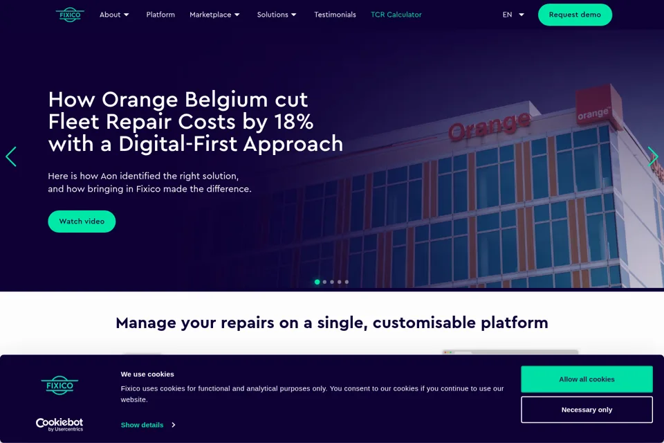 Aperçu de la landing page