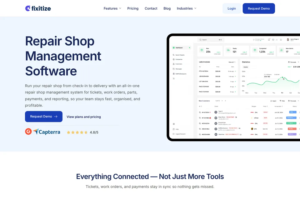 Aperçu de la landing page