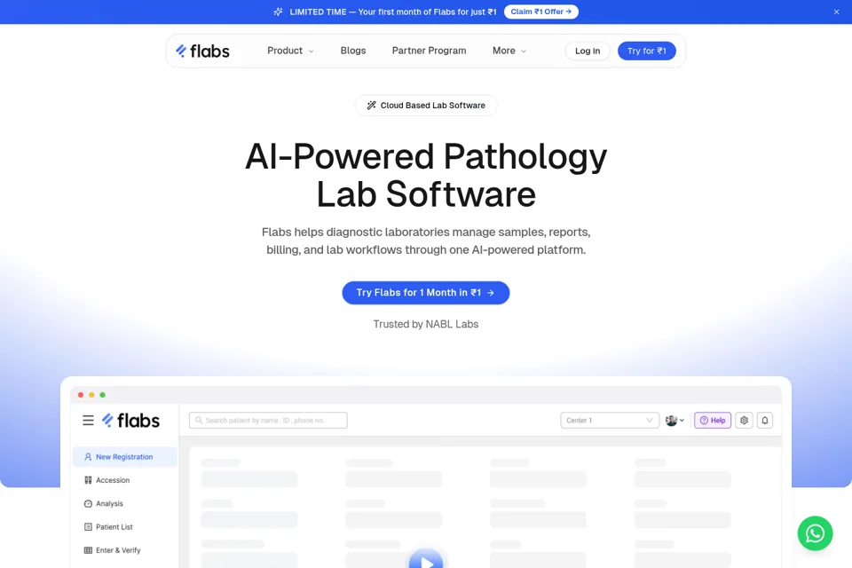 Aperçu de la landing page