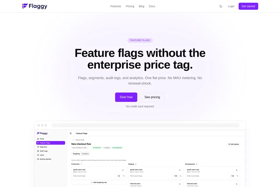 Aperçu de la landing page