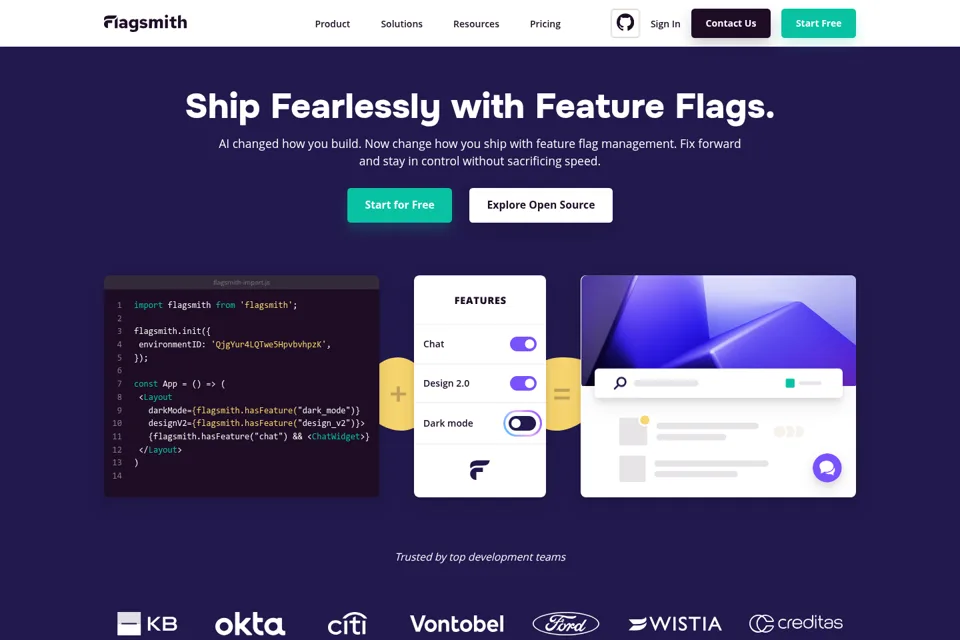 Aperçu de la landing page