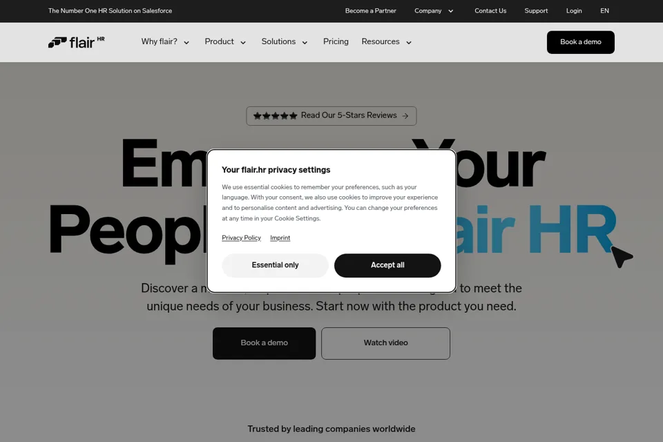Aperçu de la landing page