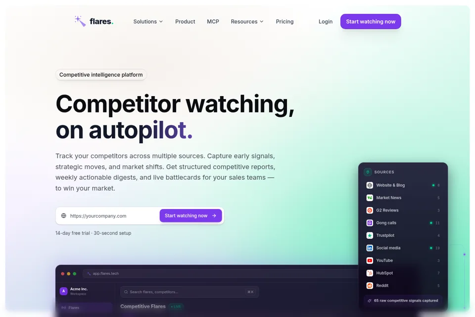 Aperçu de la landing page